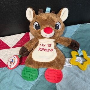 Rashti & Rashti My 1st‎ Rudolph Red-Nosed Reindeer Baby Plush Teether Lovey